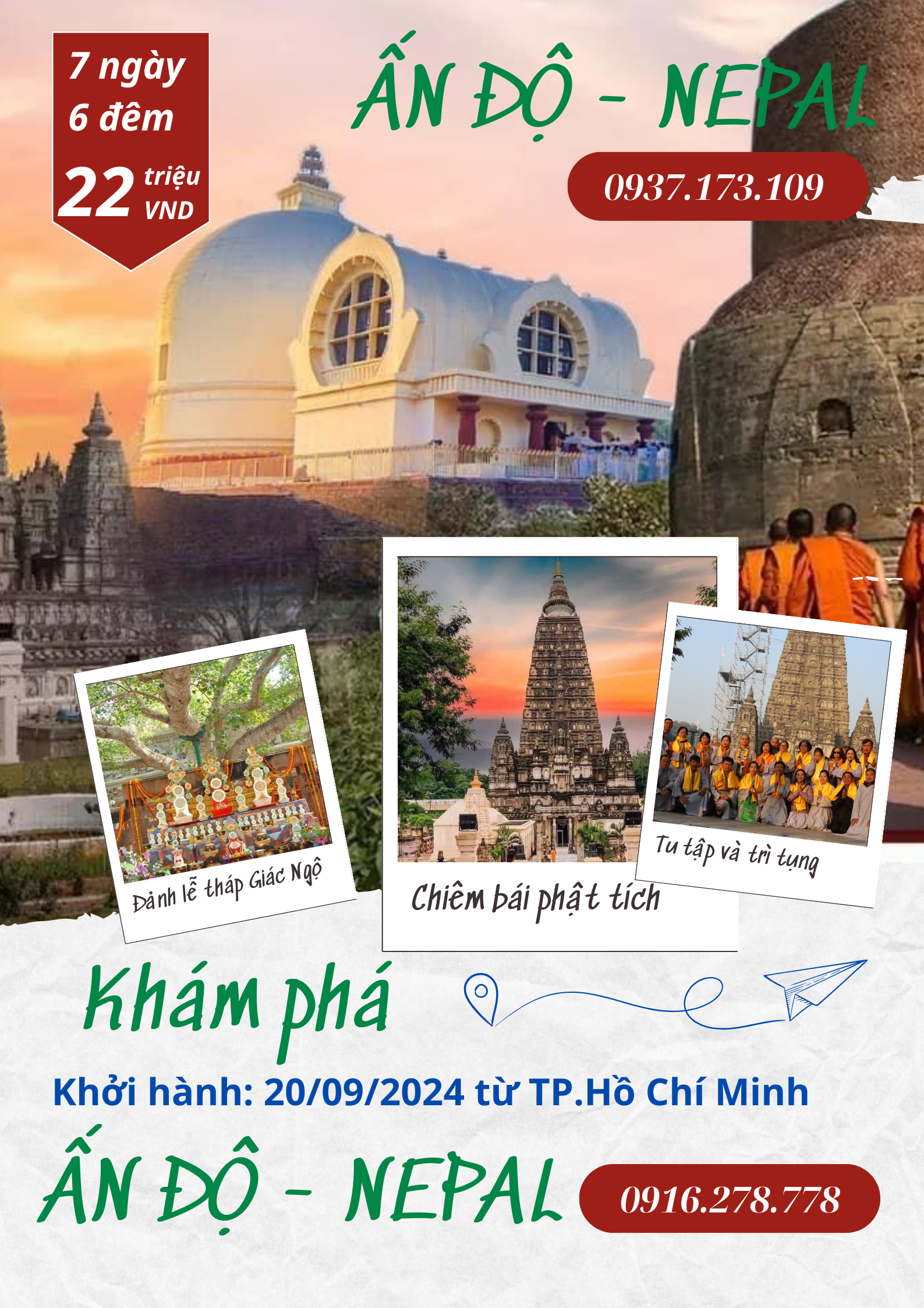 Chiêm bái phật tích Ấn Độ Nepal